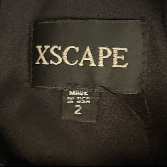Xscape Black W Metallic Silver Sequins Pleated Event Occasion Dress NWOT Size 2 - Picture 9 of 13